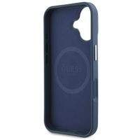 Guess Grained Triangle Case MagSafe für das iPhone 16 - Blue