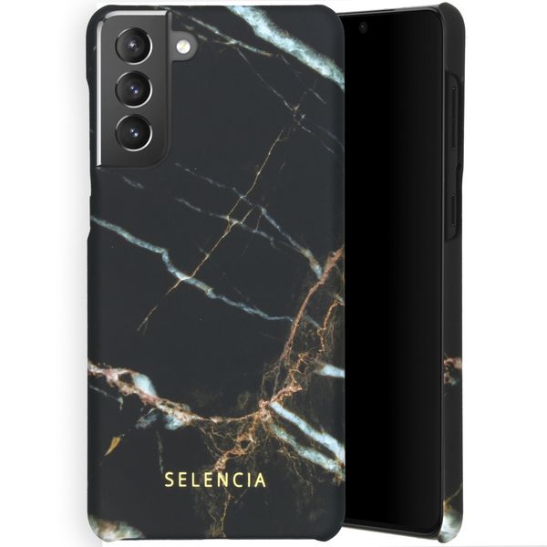 Selencia Maya Fashion Backcover Galaxy S21 Plus - Marble Black