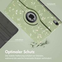 imoshion 360° drehbare Design Klapphülle Apple iPad 11 (2025) 11 Zoll A16 / iPad 10 (2022) 10.9 Zoll - Green Flowers
