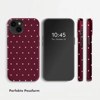 Selencia Vivid Back Cover Apple iPhone 14 - Happy Dots Burgundy