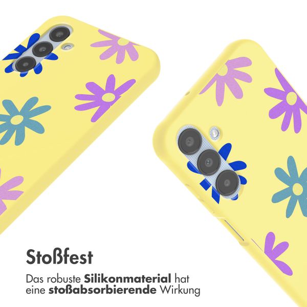 imoshion Silikonhülle design mit Band für das Samsung Galaxy A25 (5G) - Yellow Flower Distance