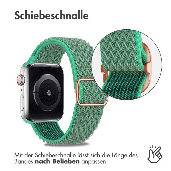 imoshion Elastische Nylonarmband für das Apple Watch Series 1-9 / SE - 38/40/41 mm / Series 10 - 42 mm - Türkis