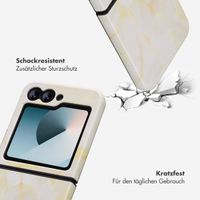 Selencia Vivid Back Cover Samsung Galaxy Z Flip 6 / Flip 7 FE - Golden Beige Marble