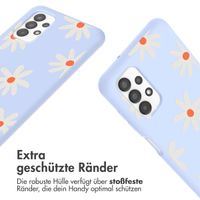 imoshion Silikonhülle design mit Band für das Samsung Galaxy A13 (4G) - Lila Flower Distance