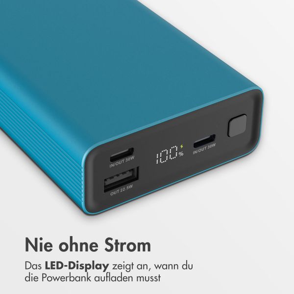 imoshion Ultra Series Aluminium | Powerbank 20.000 mAh - Schnellladen bis 33W - Petrol Green