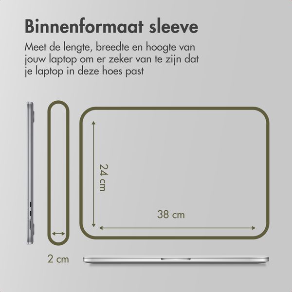 Accezz Laptop Hülle 15-16 Zoll - Laptop Sleeve - Slate Gray