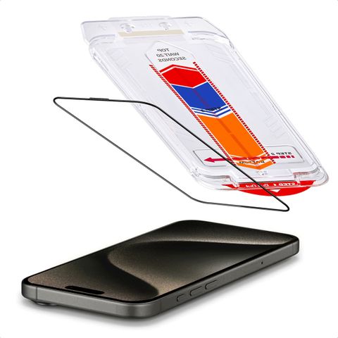 Accezz Gehärteter Glas-Schutz + Applikator Apple iPhone 15 Pro