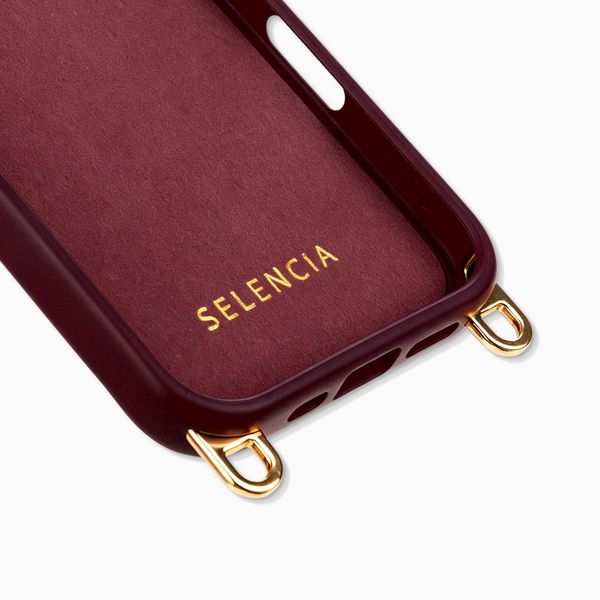 Selencia Rivièra Backcover mit MagSafe mit abnehmbaren Haken Apple iPhone 16 Pro - Bold Burgundy