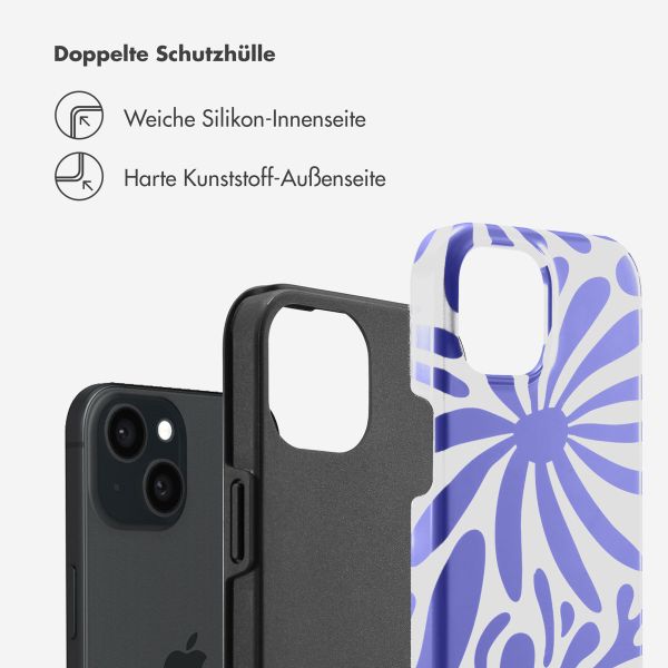 Selencia Vivid Back Cover Apple iPhone 15 - Modern Bloom Sapphire Blue