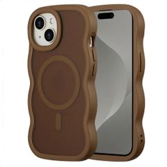 Selencia Wavy Backcover mit MagSafe Apple iPhone 15 - Mocha Brown
