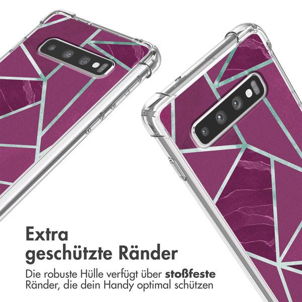 imoshion Design Hülle mit Band für das Samsung Galaxy S10 - Bordeaux Graphic