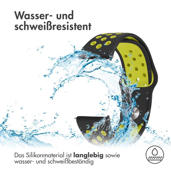 imoshion Silikonband Sport für das Samsung Galaxy Watch 7 40/44 mm - Schwarz / Neon Gelb