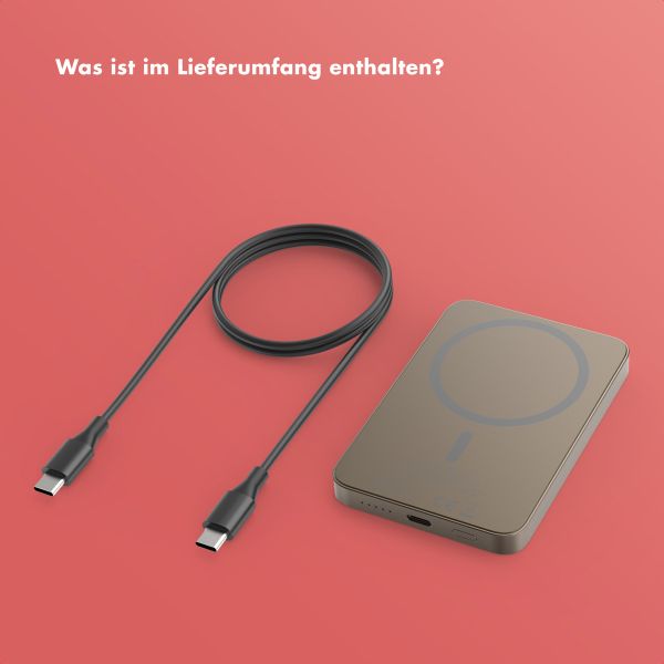 Selencia Vivid Powerbank 5.000 mAh - MagSafe und Qi2 - Desert Gold / Rosy Marble