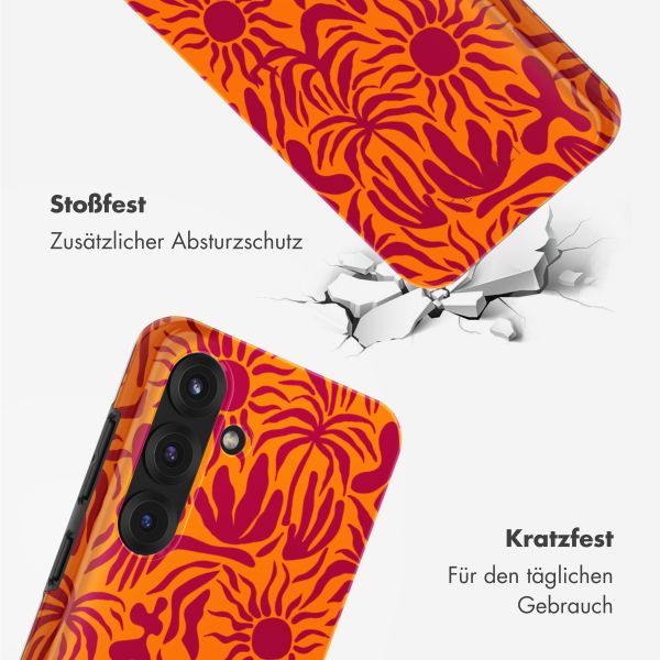 Selencia Vivid Tough Back Cover für das Samsung Galaxy S25 - Tropical Vibes Apricot