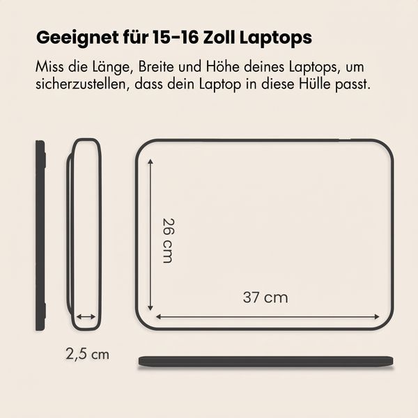 imoshion Laptop Hülle mit Staufach 15-16 Zoll - Laptop Sleeve - Candy Pink