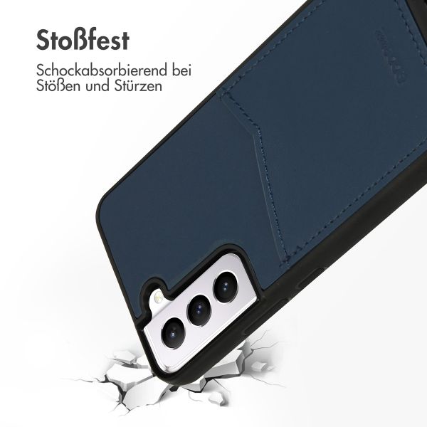 Accezz Premium Leather Card Slot Back Cover Samsung Galaxy S22 Plus - Dunkelblau