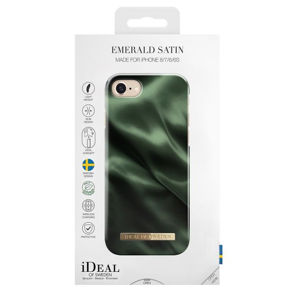 iDeal of Sweden Emerald Satin Fashion Back Case iPhone SE (2022 / 2020) /8/7 / 6(s)