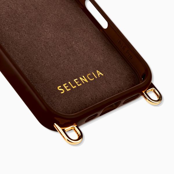 Selencia Rivièra Backcover mit MagSafe mit abnehmbaren Haken Apple iPhone 16 Pro Max - Choco Brown