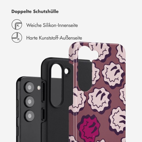 Selencia Vivid Back Cover Samsung Galaxy S23 - Wavy Smiley Pink