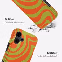 Selencia Vivid Rückabdeckung mit MagSafe iPhone 16 - Wavy Swirl Orange Fern