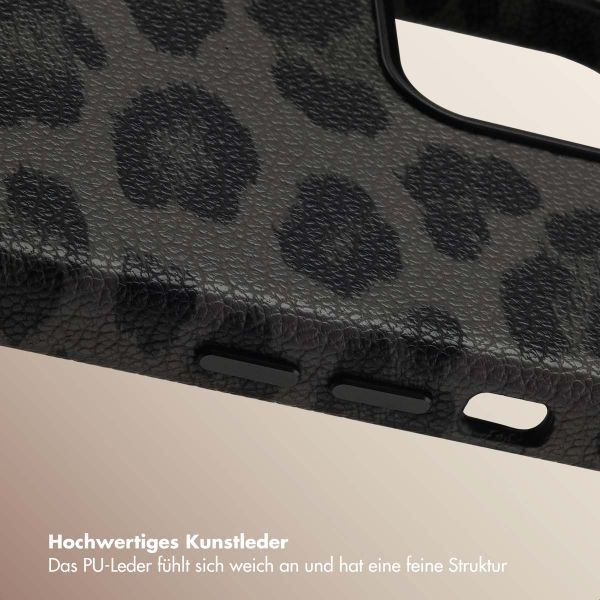 Selencia Sabi Backcover Leopardenmuster mit MagSafe Apple iPhone 12 (Pro) - Midnight Black