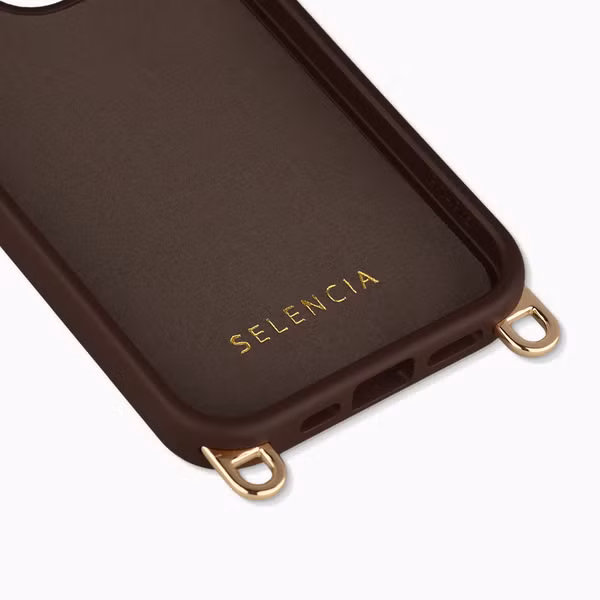 Selencia Rivièra Backcover mit MagSafe mit abnehmbaren Haken Apple iPhone 15 Pro Max - Choco Brown