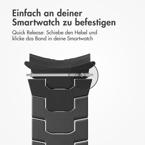 Accezz Steel Band für das  Samsung Galaxy Watch 4 / 5 / 6 / 7 / FE (20 mm) - Schwarz
