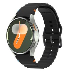 imoshion Wave Silikonarmband für Samsung Galaxy Watch 4 / 5 / 6 / 7 (20 mm) - Schwarz