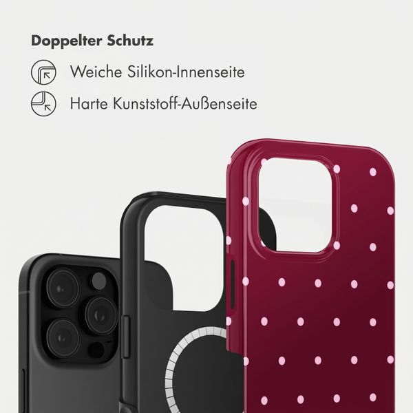 Selencia Vivid Rückabdeckung mit MagSafe Apple iPhone 16 Pro Max - Happy Dots Burgundy