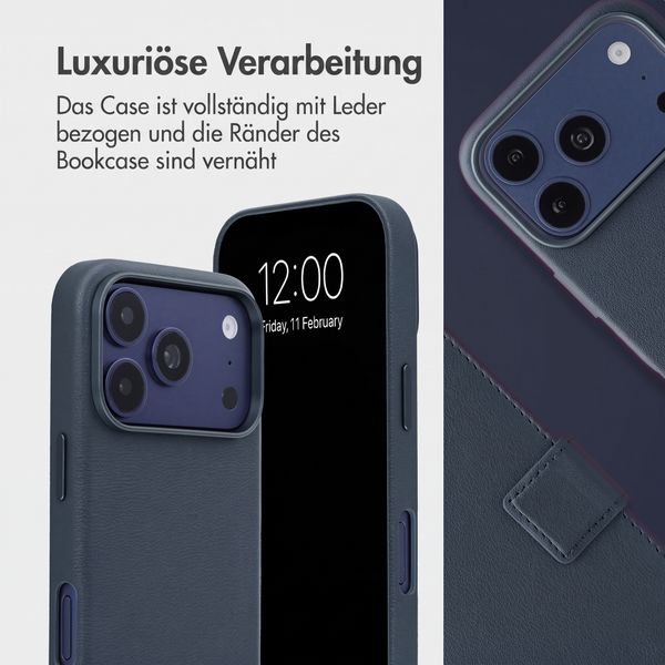 Accezz 2-in-1 Klapphülle aus Leder mit MagSafe Apple iPhone 18 Pro Max / 17 Pro Max - Nightfall Blue