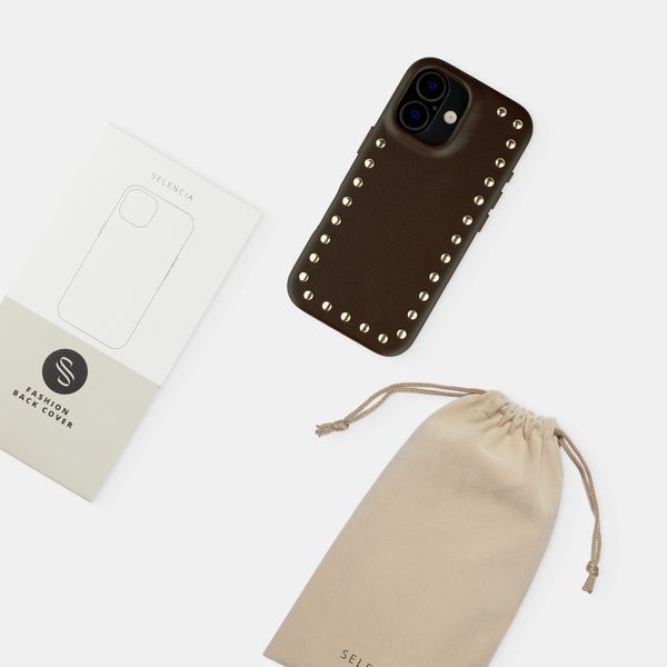 Selencia Studs Backcover mit MagSafe Apple iPhone 16 Pro - Cacao Crush