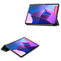 imoshion Trifold Klapphülle für das Lenovo Tab P12 Pro - Dunkelgrün