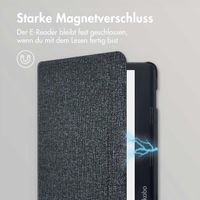 imoshion Canvas Sleepcover Klapphülle mit Stand für das Kobo Sage / Tolino Epos 3 - Glitter Schwarz