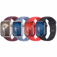Apple 4 Pack Sport Armband für Apple Watch | 44/45/46/49 mm - Größe S/M - Mulberry / Winter Blue / (Product)RED / Midnight