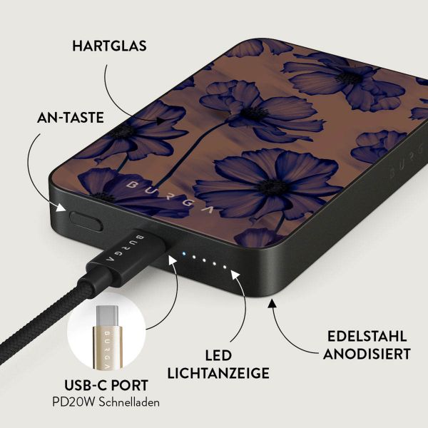 Burga Magnetische Powerbank 5.000 mAh - Geeignet für MagSafe und Qi2 - Velvet Night / Gunmetal