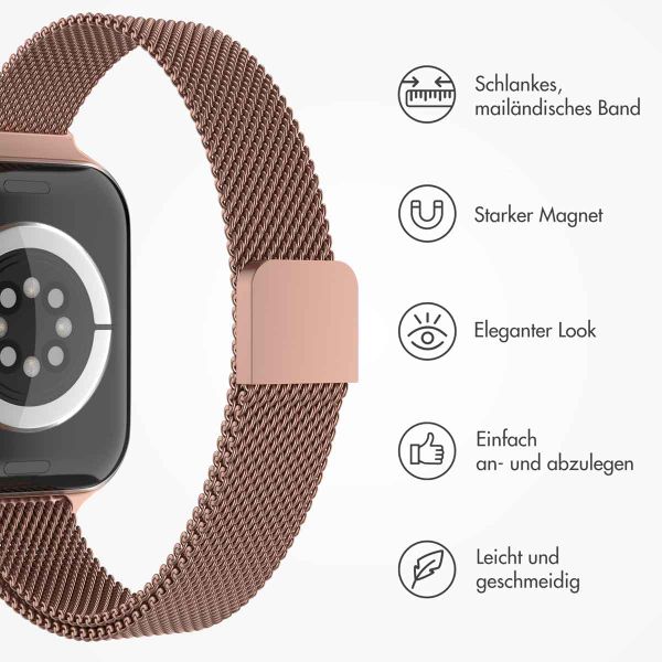 imoshion Mailandisches schlankes Armband für Apple Watch Series 1 bis 9 / SE (38/40/41 mm) | Series 10 (42 mm) - Braun