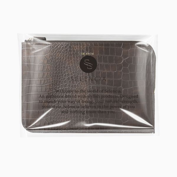 Selencia Croco Laptop Hülle 13 Zoll - Laptop Sleeve - Choco Brown