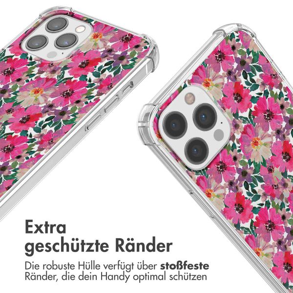 imoshion Design Hülle mit Band Apple iPhone 12 (Pro) - Flower Water