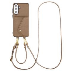 Selencia Sera HandyHülle mit Kordel und Umschlag-Kartenhalter Samsung Galaxy A57 (5G) - Taupe