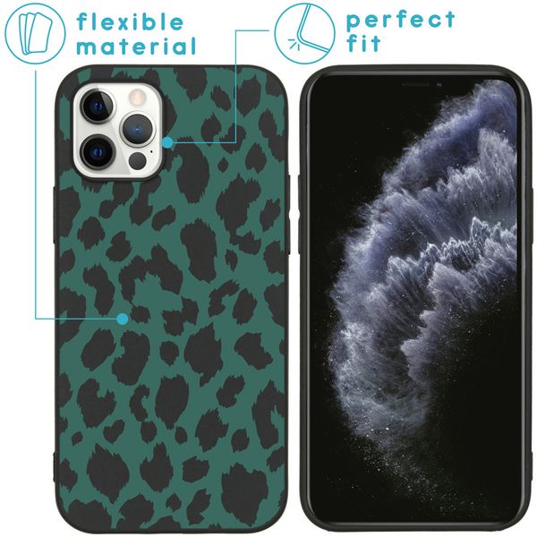 imoshion Design Hülle iPhone 12 (Pro) - Leopard - Grün / Schwarz