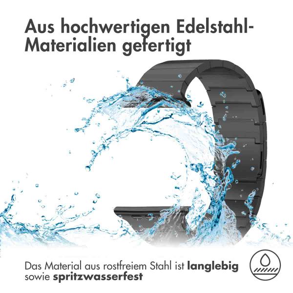 Selencia Edelstahl Magnetarmband für das Apple Watch Series 1-10 / SE / Ultra (2) - 42/44/45/46/49 mm - Schwarz