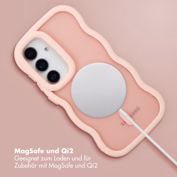 Selencia Wavy Backcover mit MagSafe Samsung Galaxy S24 / S25 - Soft Pink