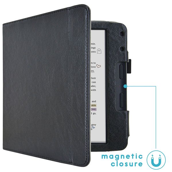 imoshion Vegan Leather Klapphülle Kobo Libra Colour - Schwarz
