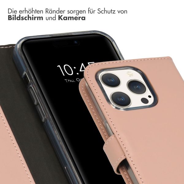 Selencia Echtleder Klapphülle für das iPhone 15 Pro - Dusty Pink