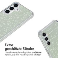 imoshion Design Hülle mit Band Samsung Galaxy A15 (5G) - Smoke Green Flowers