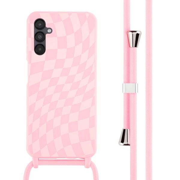 imoshion Silikonhülle design mit Band für das Samsung Galaxy A14 (5G/4G) - Retro Pink