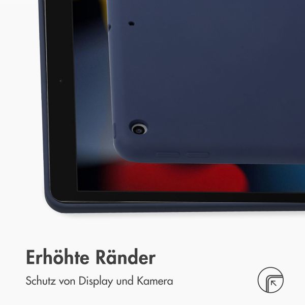 Accezz Liquid Silicone Back Cover Apple iPad 9 (2021) 10.2 Zoll / iPad 8 (2020) 10.2 Zoll / iPad 7 (2019) 10.2 Zoll - Dunkelblau