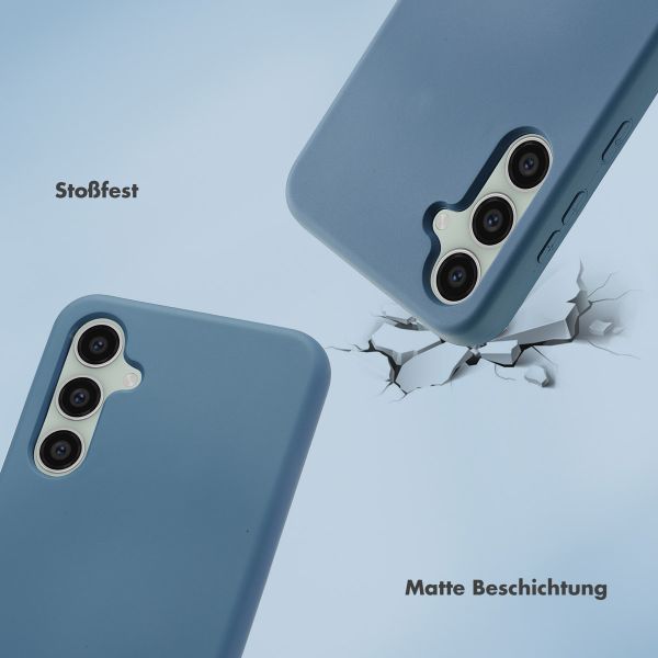 Selencia Back Cover mit Luxuriöser Handschlaufe Samsung Galaxy S23 FE - Blau