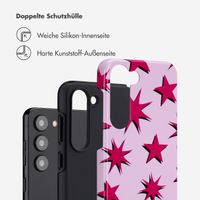 Selencia Vivid Back Cover Samsung Galaxy S23 - Stars Rubine Red Light Pink