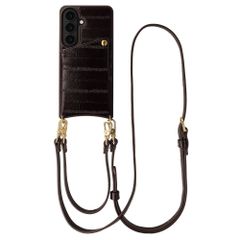 Selencia Nova Echtleder Backcover mit Kartenhalter Samsung Galaxy S26 - Dark Chocolate
